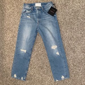 NWT Mother Slightly Distressed Blue Jeans